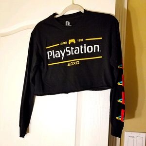 Playstation Long Crop Top, Sz S